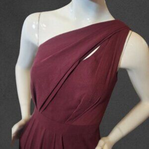 DAVID'S BRIDAL Burgundy Wine Formal Prom Bridesmaid Full  Length Gown sz 2